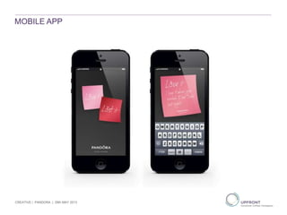 MOBILE APP
CREATIVE | PANDORA | 29th MAY 2013
 