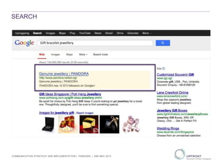 SEARCH
COMMUNICATION STRATEGY AND IMPLEMENTATION | PANDORA | 29th MAY 2013
Gift bracelet jewellery
 