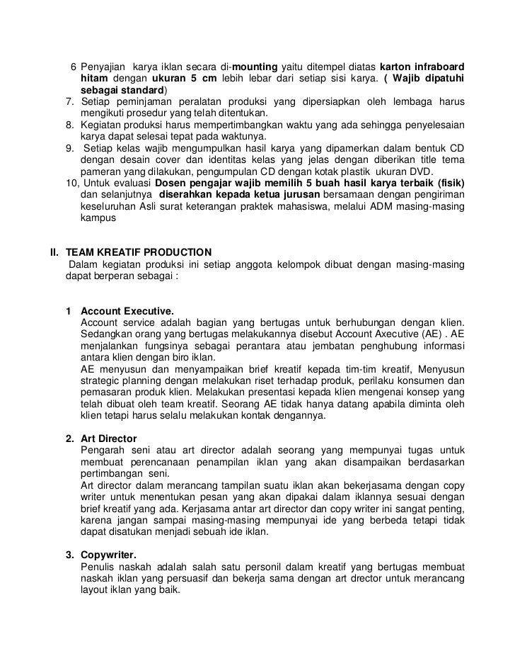 Panduan Produksi Iklan Media Cetak BSI 2011