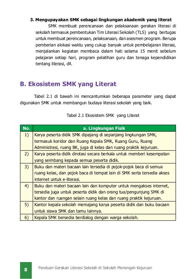 Panduan Gerakan Literasi SMK
