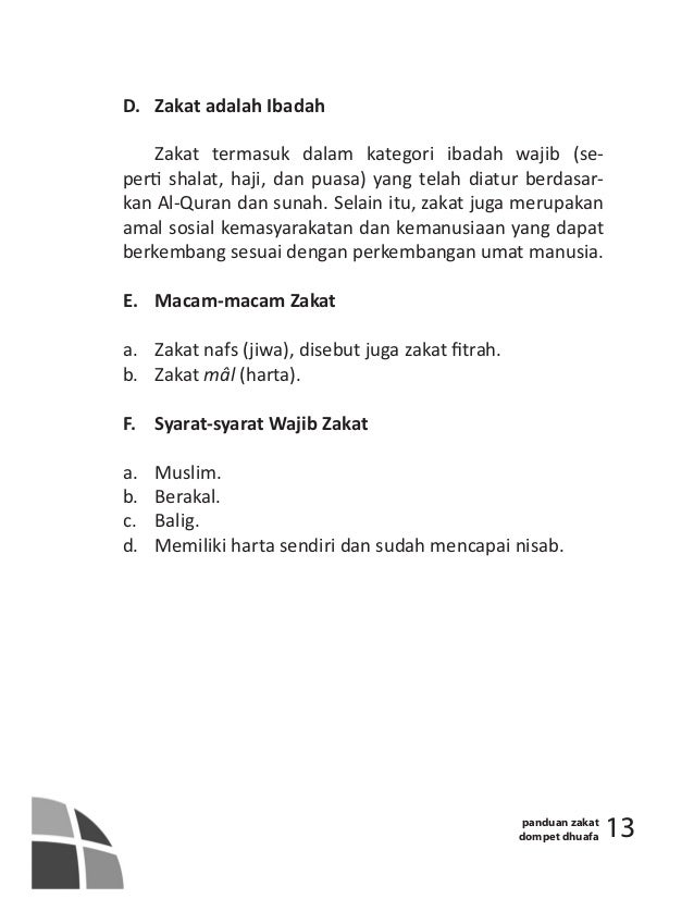 Panduan Zakat Dompet Dhuafa