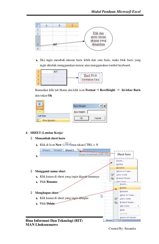 Panduan belajar ms excel