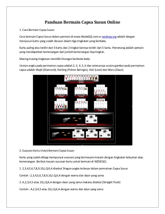 panduan bermain capsa susun online