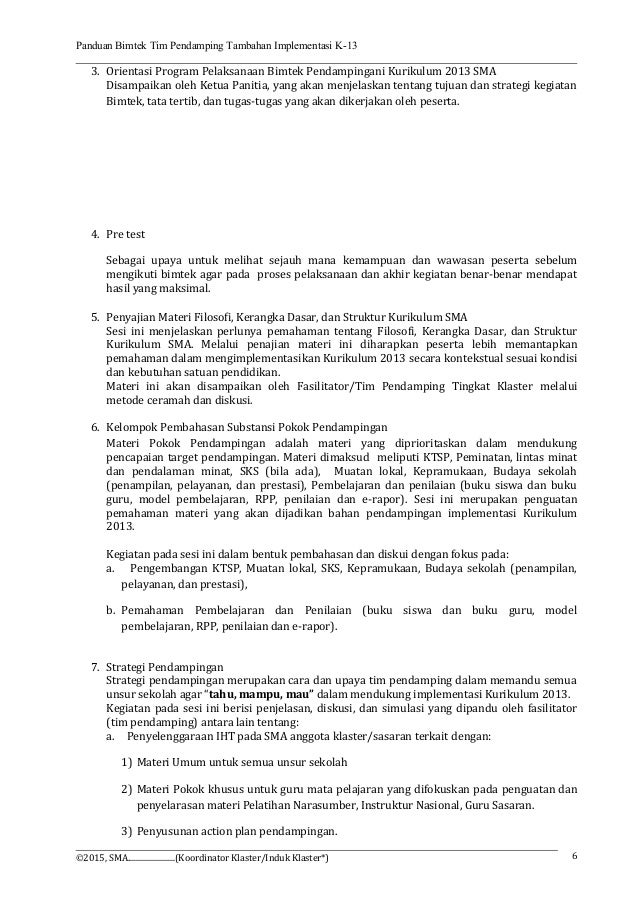 Panduan Bimtek Tim Pendamping Tambahan Impl K 13 Th 15