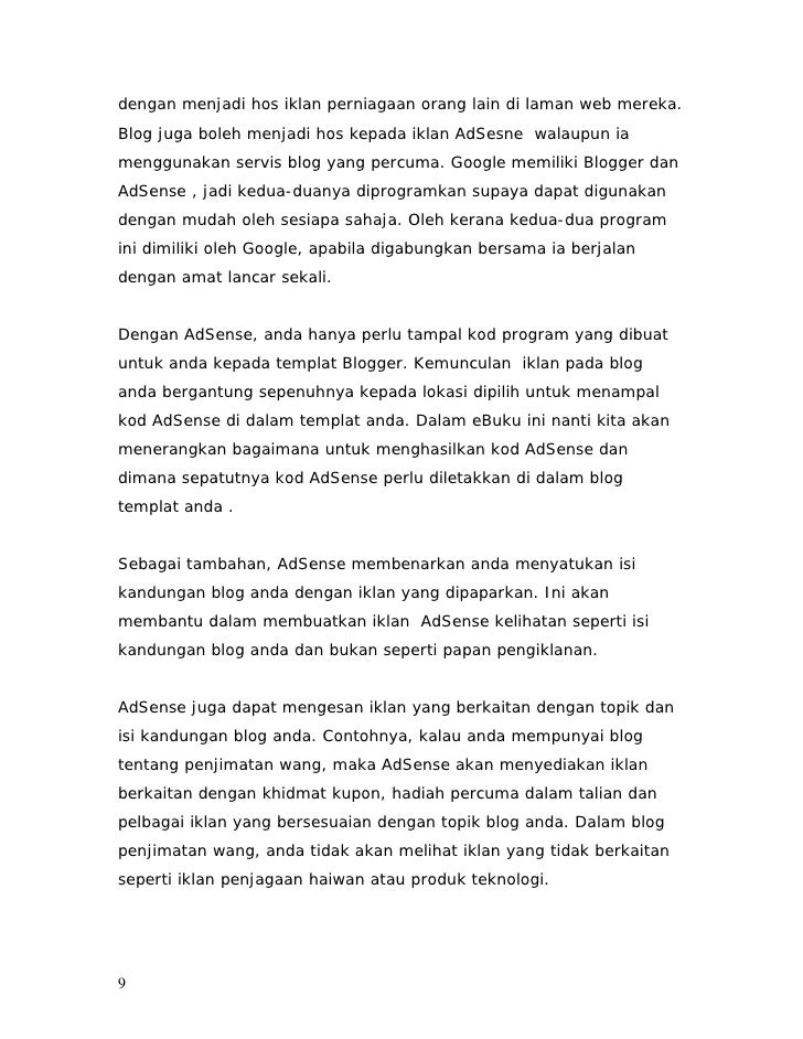 Panduan Blogger Adsense