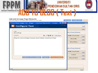 ADD TO BLOG ( Text )