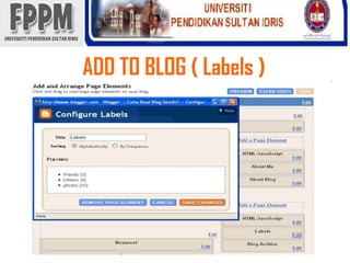 ADD TO BLOG ( Labels ) 