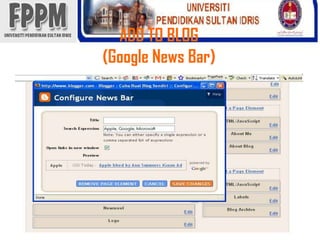 ADD TO BLOG (Google News Bar) 