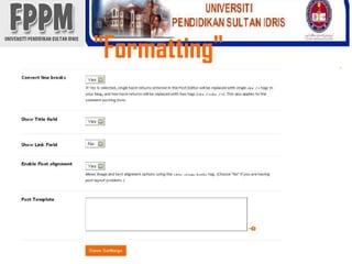 "Formatting" 