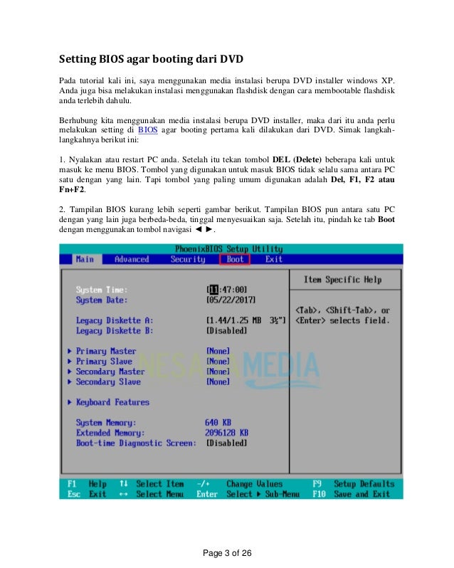 Panduan Cara Menginstall Windows Xp Sp3 Untuk Pemula Lengkap Dengan G