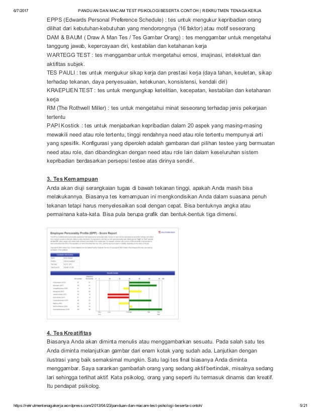 Panduan Dan Macam Test Psikologi Beserta Contoh Rekrutmen Tenaga Ke