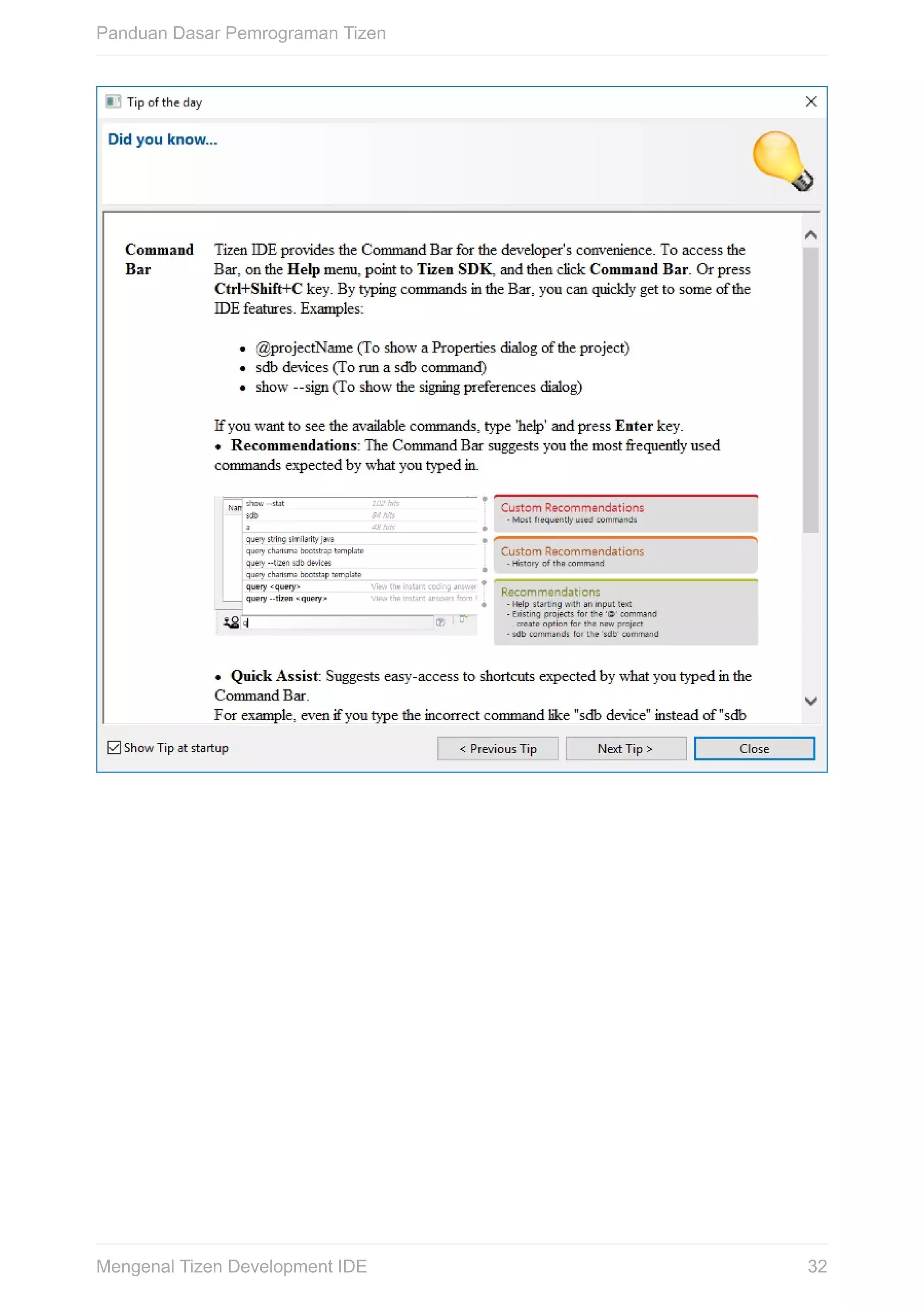 Panduan	Dasar	Pemrograman	Tizen
32Mengenal	Tizen	Development	IDE
 