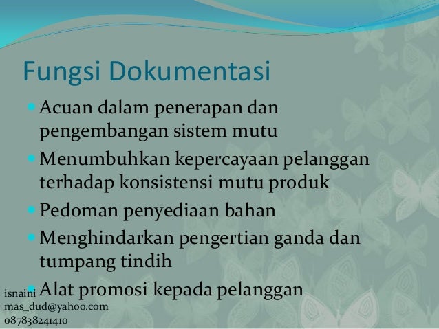 Panduandokumentasi sistem manajemen mutu