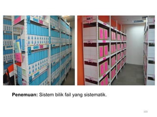 103
Penemuan: Sistem bilik fail yang sistematik.
 