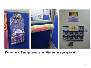 98
Penemuan: Penggunaan bahan kitar semula yang kreatif.
 