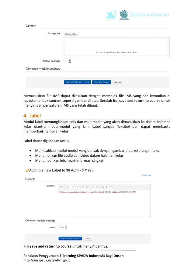 Panduan Penggunaan E-Learning LMS SPADA Indonesia | PDF