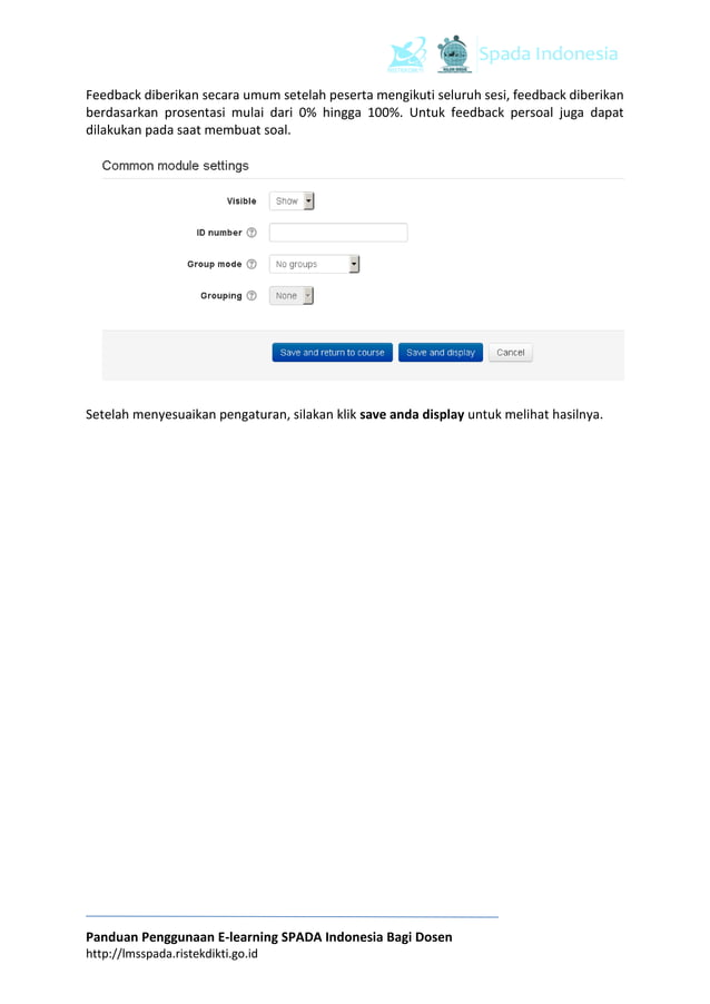 Panduan Penggunaan E-Learning LMS SPADA Indonesia | PDF