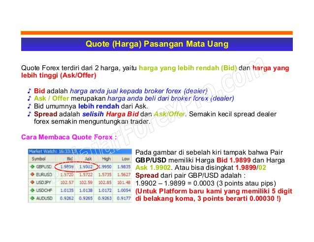 Bid dan ask pada forex