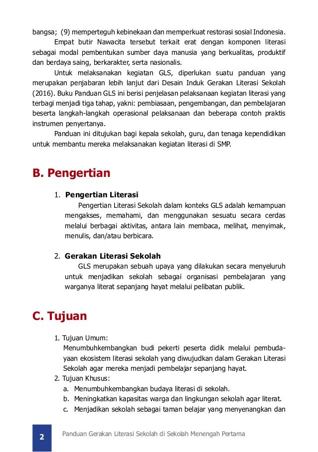 Panduan Gerakan Literasi Sekolah Di Smp