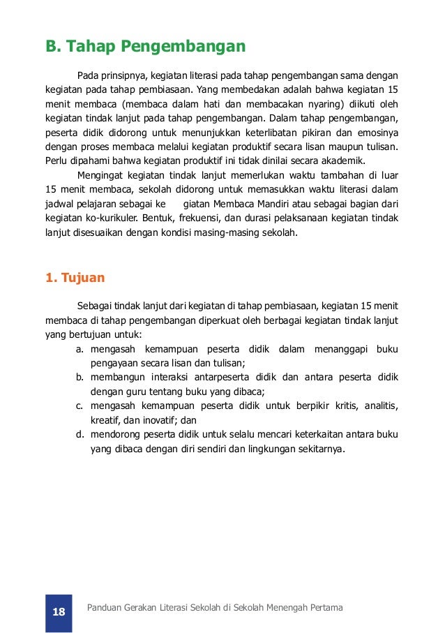 Panduan gerakan literasi sekolah di smp