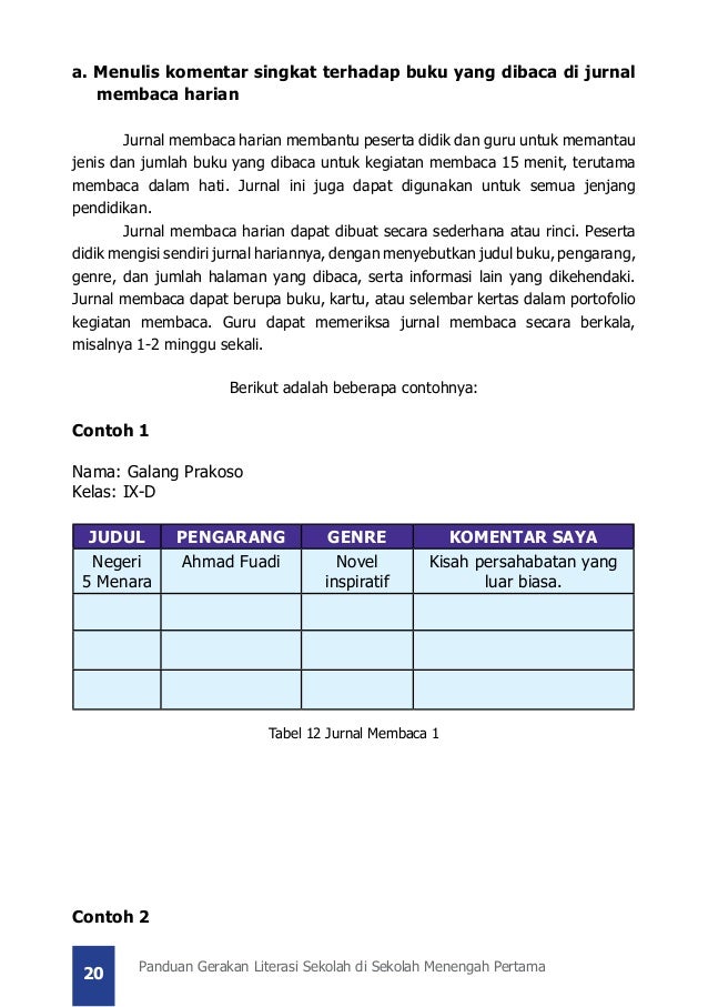 Panduan gerakan literasi sekolah di smp