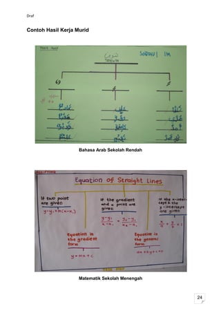 Draf


Contoh Hasil Kerja Murid




                    Bahasa Arab Sekolah Rendah




                    Matematik Sekolah Menengah



                                                 24
 
