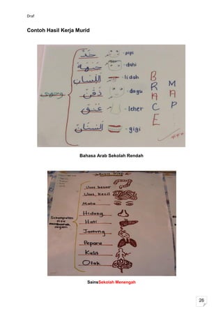 Draf


Contoh Hasil Kerja Murid




                    Bahasa Arab Sekolah Rendah




                       SainsSekolah Menengah



                                                 26
 