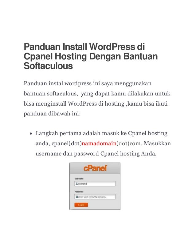 Panduan Cpanel Web Hosting - Panduan Instal Di Hosting Cpanel panduan cpanel web hosting panduan instal di hosting cpanel