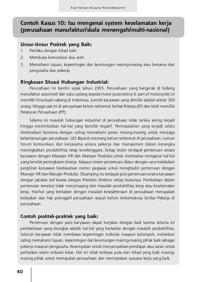 Panduan kerjasama manajemen dan pekerja