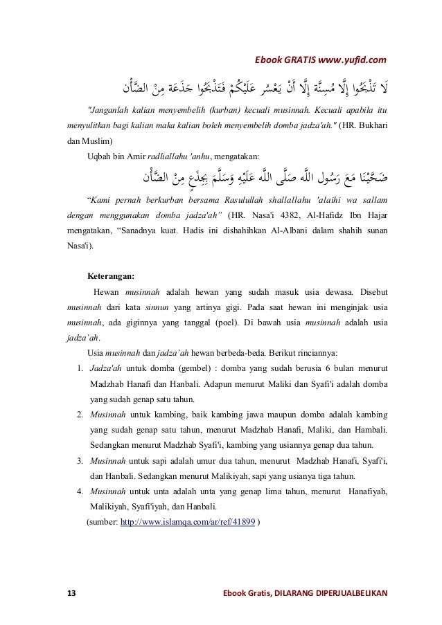 Hadits Qurban Sapi - Contoh Rinda