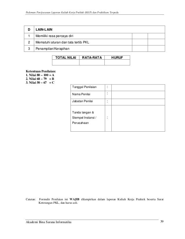 Panduan Laporan Kkp Dan Praktikum