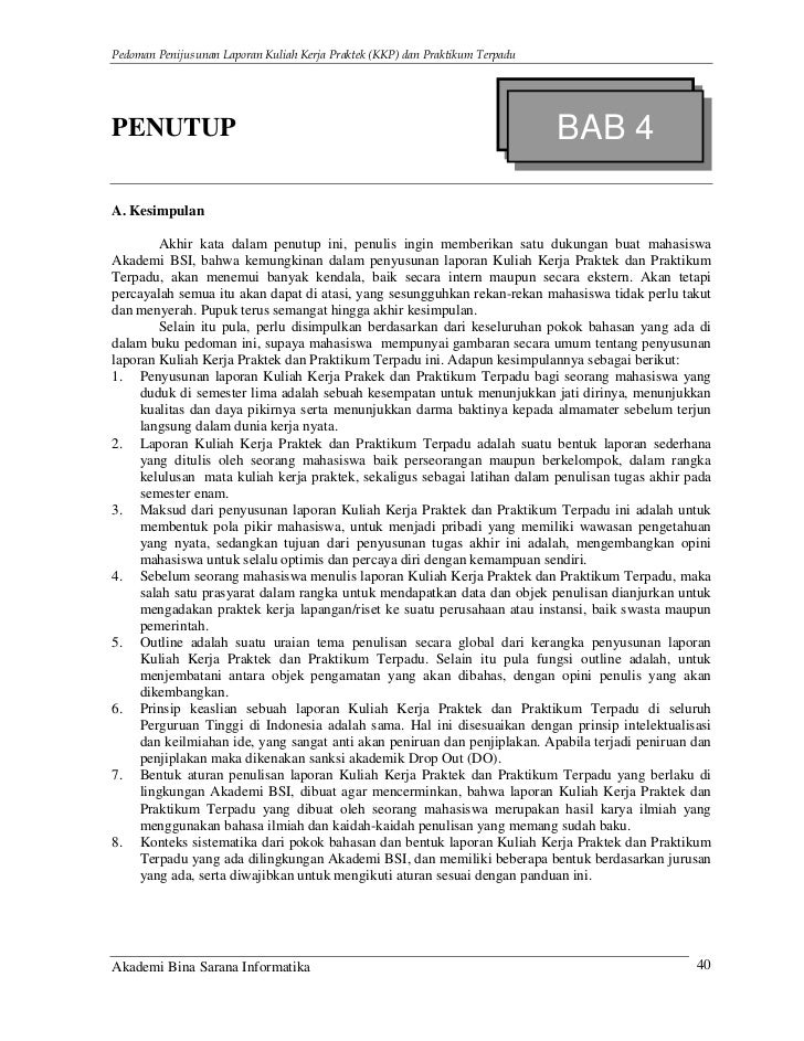 Panduan laporan kkp dan praktikum terpadu