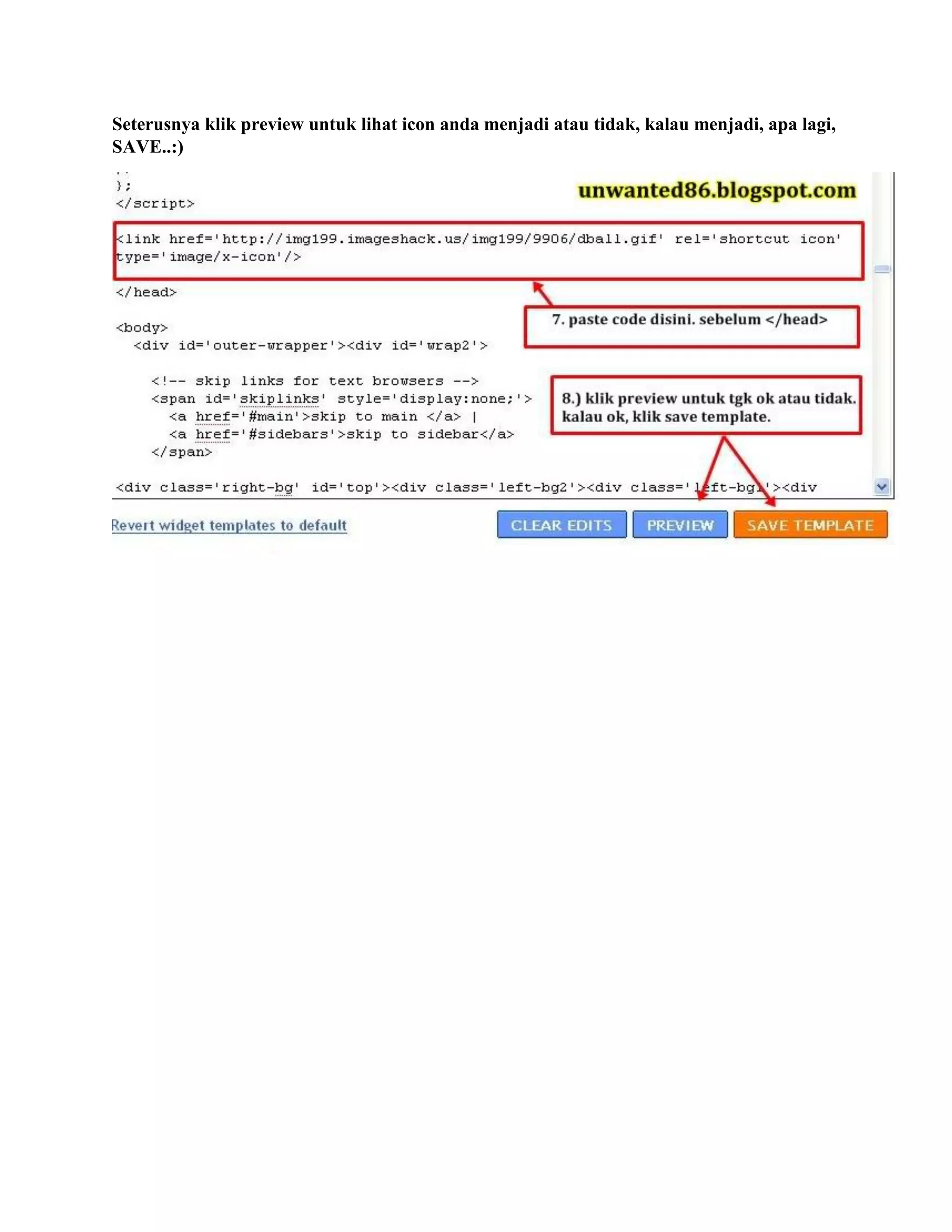 Seterusnya klik preview untuk lihat icon anda menjadi atau tidak, kalau menjadi, apa lagi,
SAVE..:)
 
