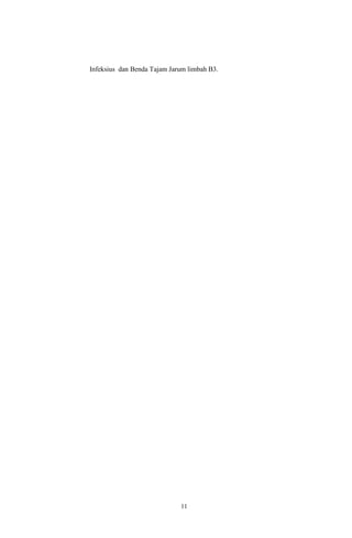 11
Infeksius dan Benda Tajam Jarum limbah B3.
 