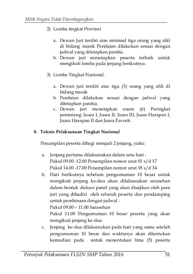 Sk pemenang dan peringkat 10 besar fls2n smp provinsi