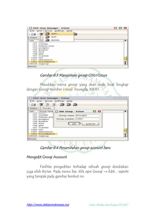 PANDUAN MANAJEMEN GROUP, USER, DAN HAK AKSES. TUGAS III SO II.