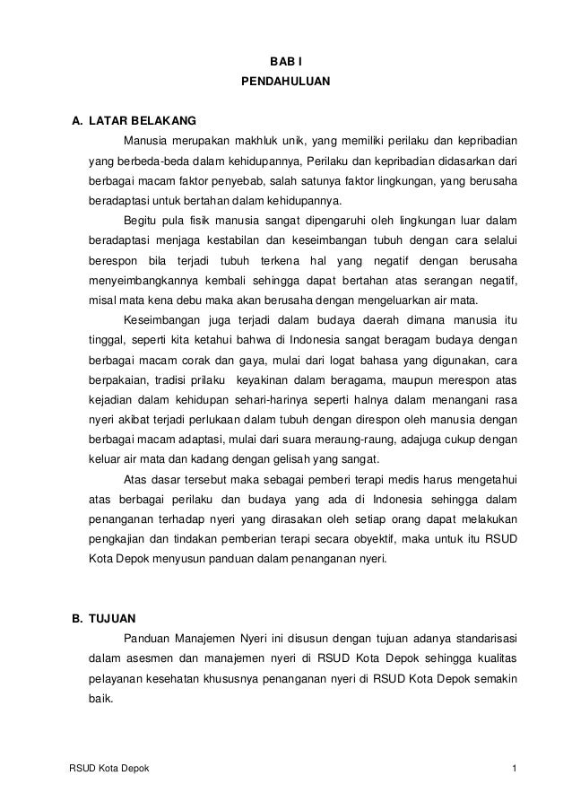 Panduan Manajemen Nyeri