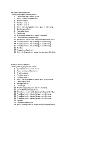 Panduan membuat vlog di situs candi penataran | PDF