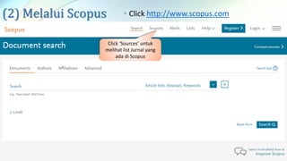 Proses Scopus Panduan Mengakses & Memilih Jurnal Terindeks Scopus | PDF