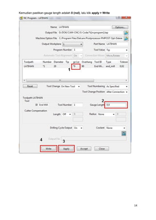 Kemudian pastikan gauge length adalah 0 (nol), lalu klik apply > Write




                                                                         14
 