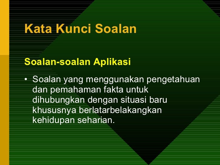 Contoh Soalan Aplikasi Sains - Selangor w