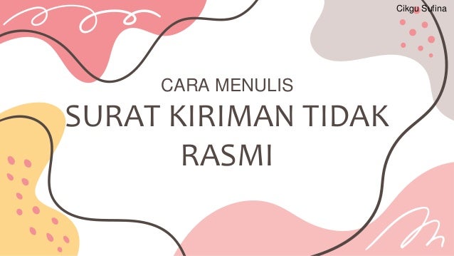 Potongan Markah Format Surat Kiriman Tak Rasmi Pt3 2019