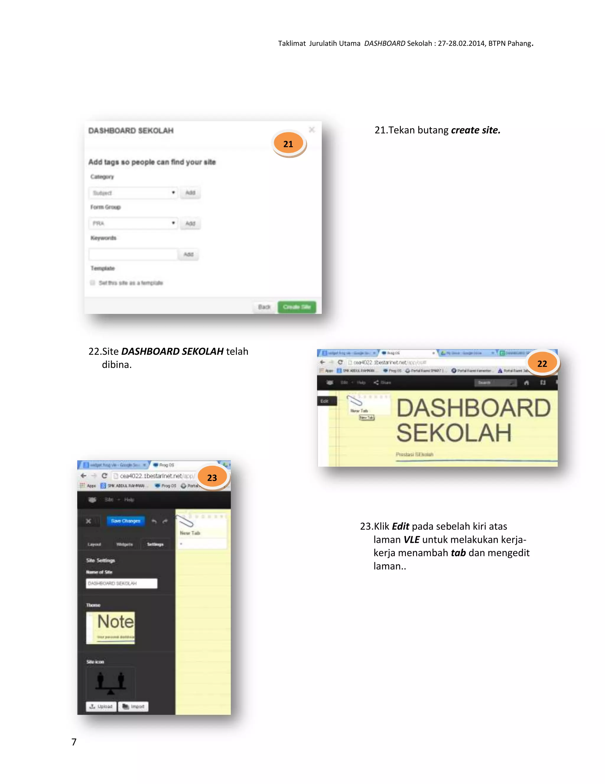 Panduan menyediakan dashboard sekolah | DOCX