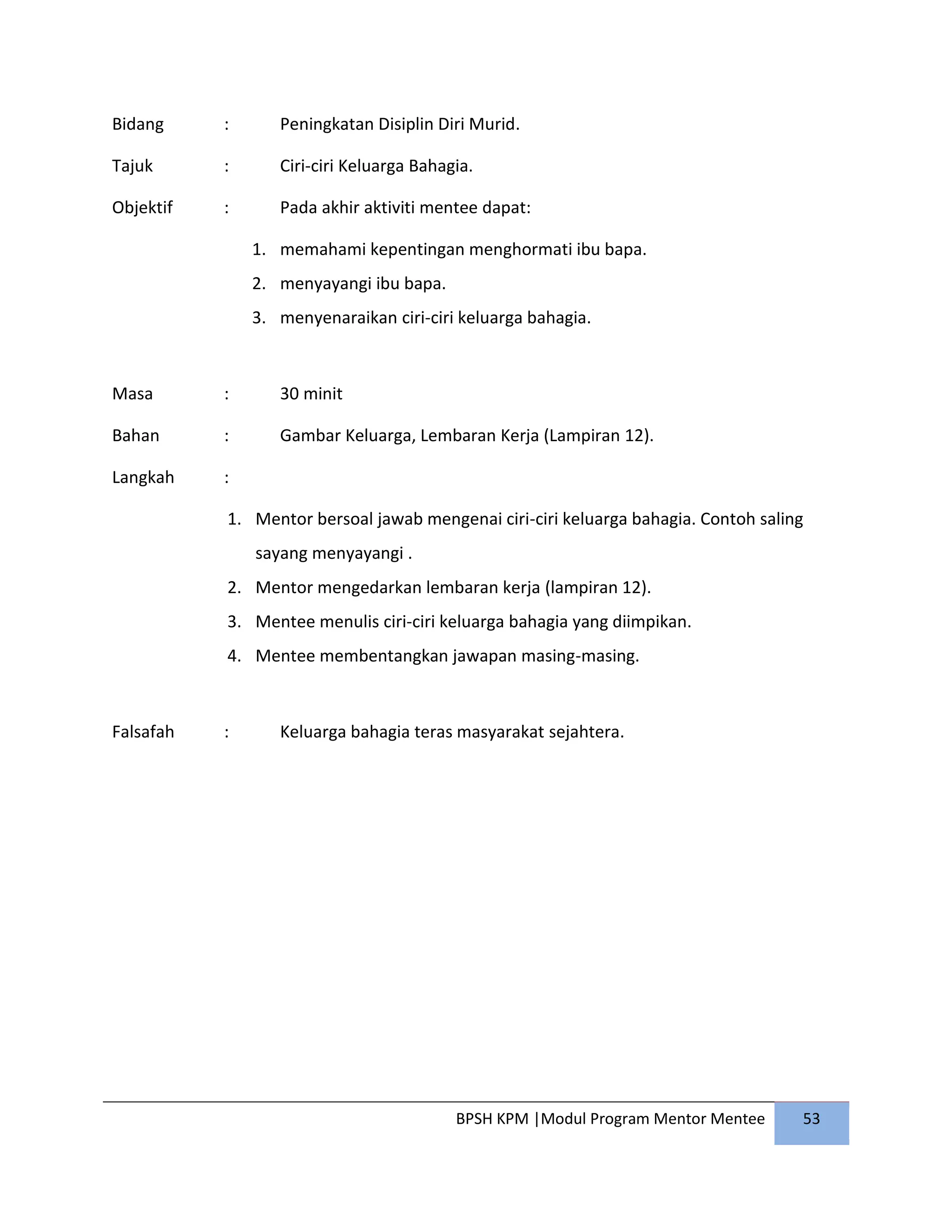 Panduan pelaksanaan dan modul program mentor mentee di sekolah | PDF