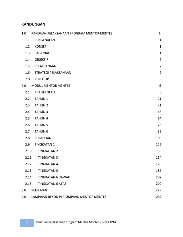 Panduan pelaksanaan dan modul program mentor mentee di sekolah | PDF