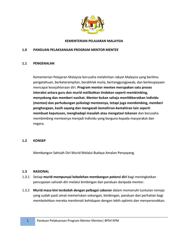 Panduan pelaksanaan dan modul program mentor mentee di sekolah | PDF