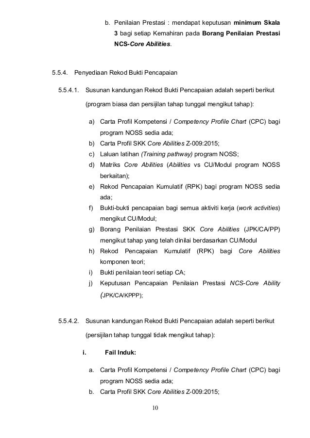 Panduan Pelaksanaan Kebolehan Teras Z 009 2015 Berkuatkuasa 1 Julai 2