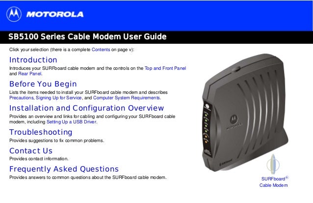 Panduan pelanggan fast net cable modem motorola sb5101