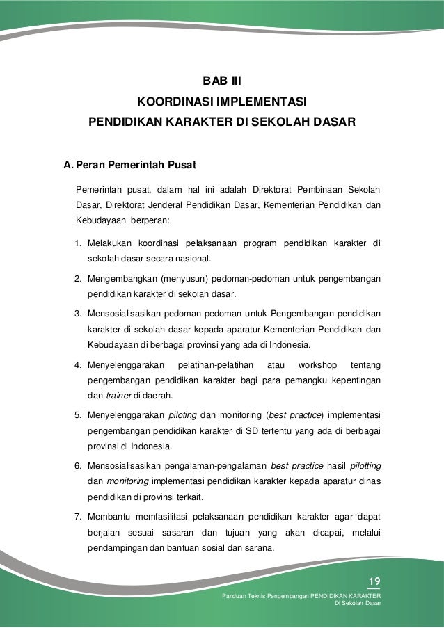 Panduan Pendidikan Karakter Di Sd