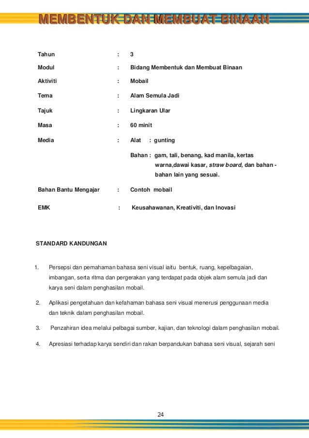 Panduan pengajaran dunia seni visual tahun 3